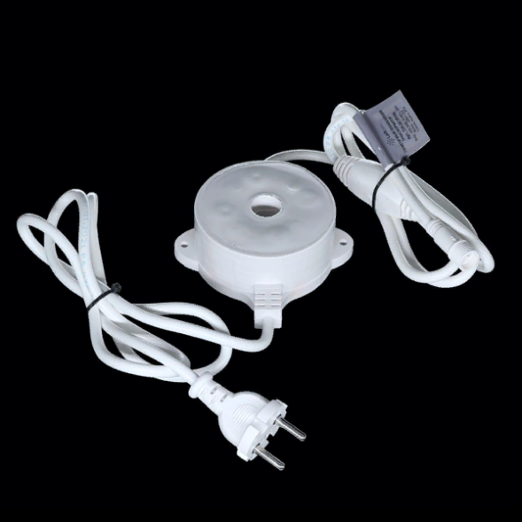 Тороидальный трансформатор 30W. с выпрямителем для нитей 24В., до 600 LED, провод белый каучук, IP65, Beauty led (T24-30 White) 