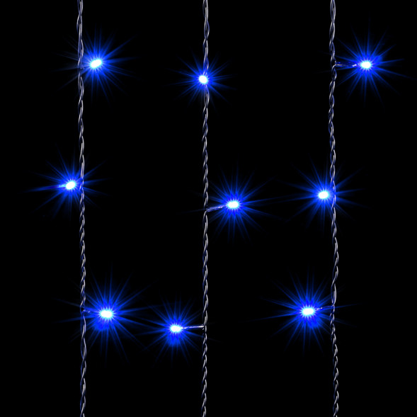 Светодиодный занавес 2*2 м., 400 синих LED ламп, черный провод ПВХ, LTC (PCL402-11-2B) 