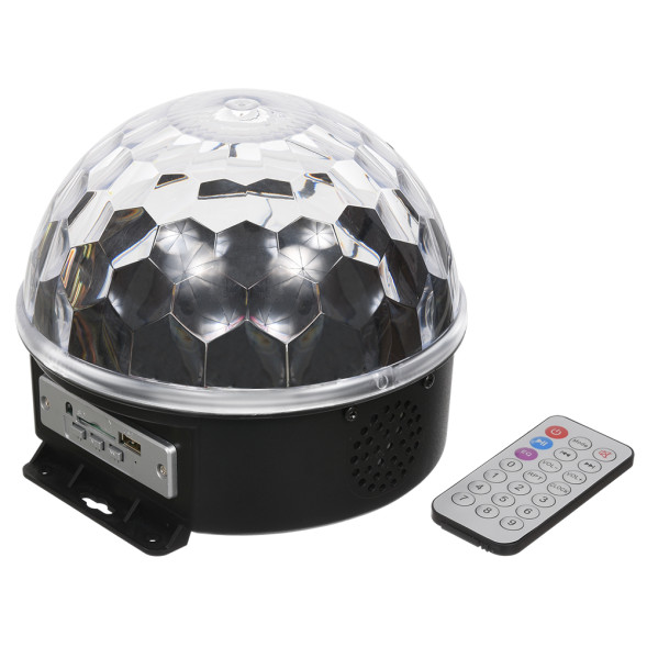 Светодиодный шар Диско 6 разноцветных ламп, 18*18*15 см., 220В, MP3, USB, SD, пульт, Vegas (55106) 