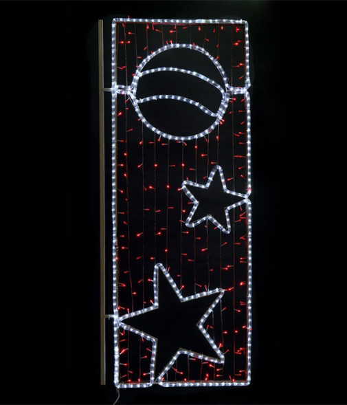 Светодиодная консоль Праздник, 72*160 см., красные LED лампы, прозрачный силикон, LTC (SKL1-2R) 