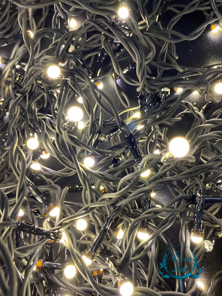 Занавес с мерцающим диодом 3*3 м., 220V, 600 теплых белых LED ламп, черный провод, Winner Light (ww.03.6B.600+) 