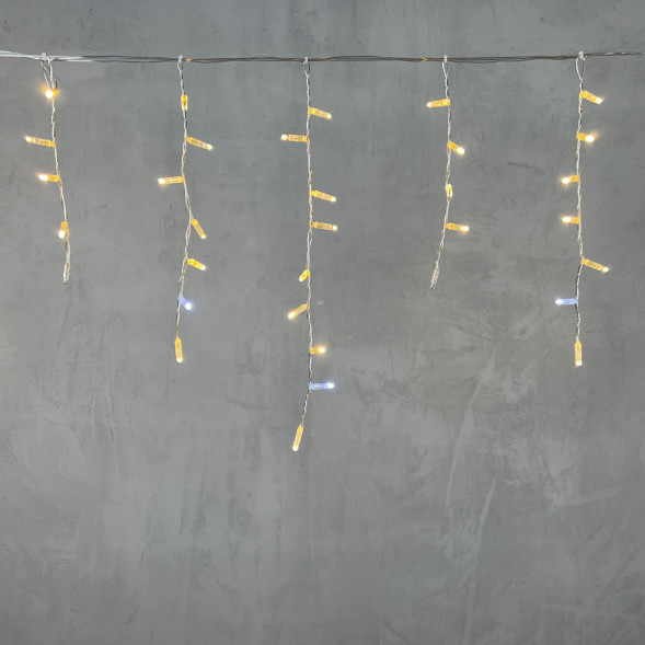 Светодиодная бахрома с колпачком 4,9*0,5 м., 189 теплых белых LED ламп, мерцание, прозрачный провод ПВХ, IP65, Beauty Led (PIL189BLWCAP-10-2WW) 