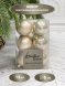 Набор пластиковых шаров Дивный 60 мм., белое золото, 12 шт., Christmas DeLuxe (87051) 