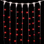 Светодиодный занавес 2*1 м., 200 красных LED ламп, прозрачный провод ПВХ, LTC (PCL202-10-2R)
