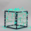 Светодиодная гирлянда 10 м. с колпачком, 100 LED, аква, 220 В, статика, прозрачный провод ПВХ, IP65, LTC (PST100CAP-10-2A)