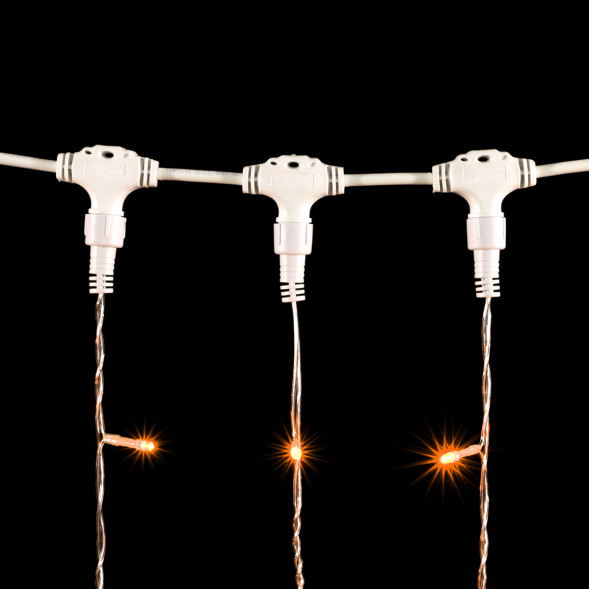 Светодиодный занавес 2*1 м., 200 желтых LED ламп, прозрачный провод ПВХ, Beauty Led (PCL202-10-2Y) 
