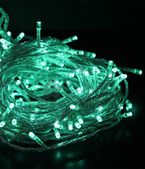Светодиодная гирлянда с возможностью динамики 20 м., 200 аква LED ламп, 24V., прозрачный силиконовый провод, IP65, Beauty Led (EST200-3W10-1A) 