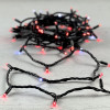 Гирлянда Нить 10 м., Красные с Мерцанием Белого Диода 220В, 75 LED, Провод Черный Каучук, IP65, LTC (LL75BLW-1-2R) 