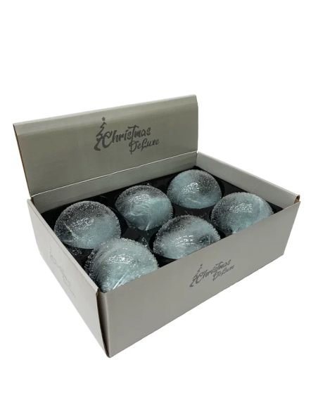 Набор винтажных стеклянных украшений Райское перо, белый, 100 мм., 6 шт., Christmas DeLuxe (13128) 