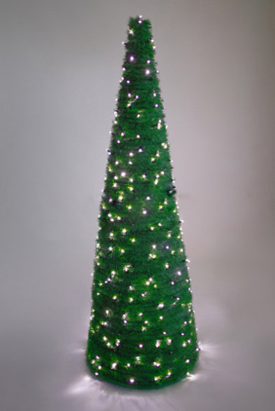 Хвойный конус зеленый 1,8 м. c LED лампами, круглое сечение, ПВХ, Green Trees (GT1,8KONKRLED) 
