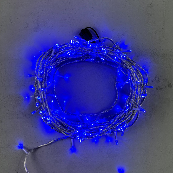 Светодиодная гирлянда с возможностью динамики 20 м., 200 синих LED ламп, 24V., прозрачный силиконовый провод, IP65, Beauty Led (EST200-3W10-1B) 