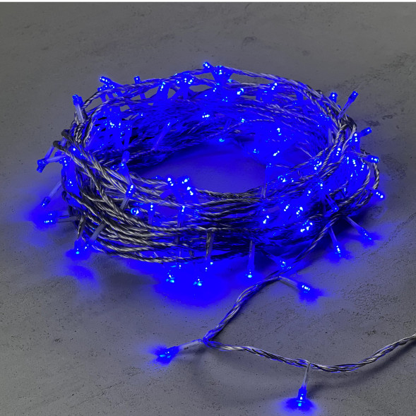 Светодиодная гирлянда с возможностью динамики 20 м., 200 синих LED ламп, 24V., прозрачный силиконовый провод, IP65, Beauty Led (EST200-3W10-1B) 
