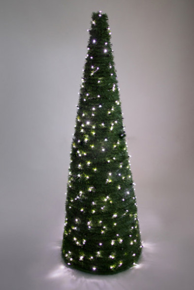 Хвойный конус зеленый 2,1 м. c LED лампами, круглое сечение, ПВХ, Green Trees (GT2,1KONKRLED) 
