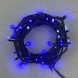 Гирлянда Нить 10 м., Синяя с Мерцанием Белого Диода 220В, 75 LED, Провод Черный Каучук, IP65, Beauty LED (LL75BLW-1-2B)  