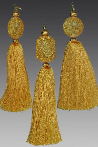 Украшение &quot;Подвеска с бахромой&quot; цвет золото, (162703) 