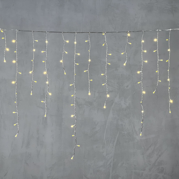 Светодиодная бахрома 5*0,9 м., 348 шампань LED, силиконовый прозрачный провод, Beauty Led (ECC348-10-2CH) 