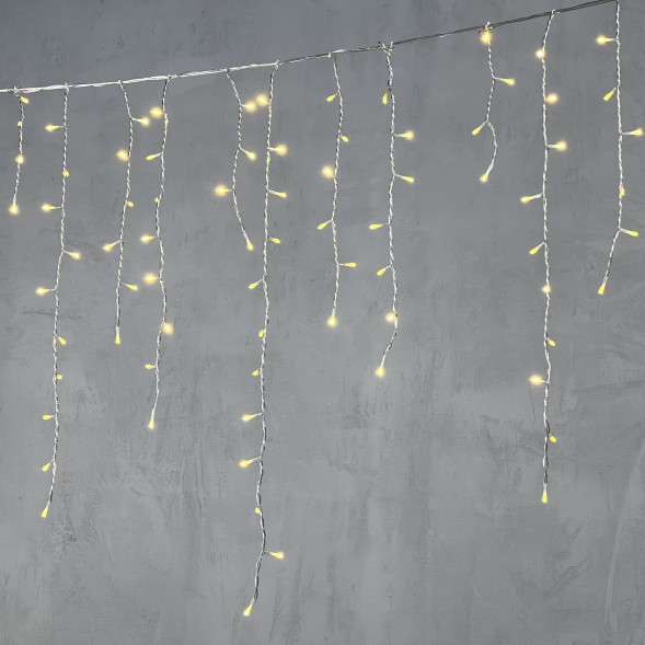 Светодиодная бахрома 5*0,9 м., 348 шампань LED, силиконовый прозрачный провод, Beauty Led (ECC348-10-2CH) 