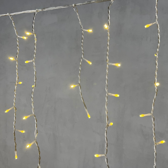 Светодиодная бахрома 5*0,9 м., 348 шампань LED, силиконовый прозрачный провод, Beauty Led (ECC348-10-2CH) 