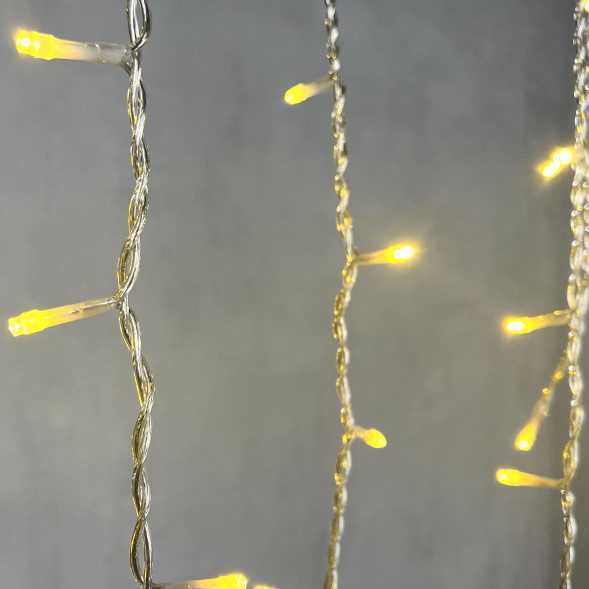 Светодиодная бахрома 5*0,9 м., 348 шампань LED, силиконовый прозрачный провод, Beauty Led (ECC348-10-2CH) 
