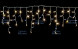 Светодиодная мерцающая бахрома 3*0.6 м., 220V, 100 теплых белых LED ламп, белый каучук, соединяемая, Winner (ww.02.7W.100+) 