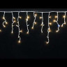 Светодиодная мерцающая бахрома 3*0.6 м., 220V, 100 теплых белых LED ламп, белый каучук, соединяемая, Winner (ww.02.7W.100+) 