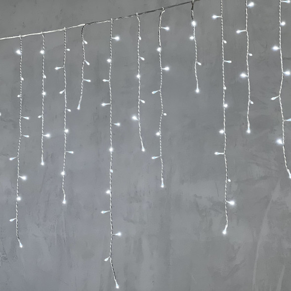 Светодиодная гирлянда бахрома 5*0,9 м., 348 белых LED ламп, силиконовый прозрачный провод, Beauty Led (ECC348-10-2W) 