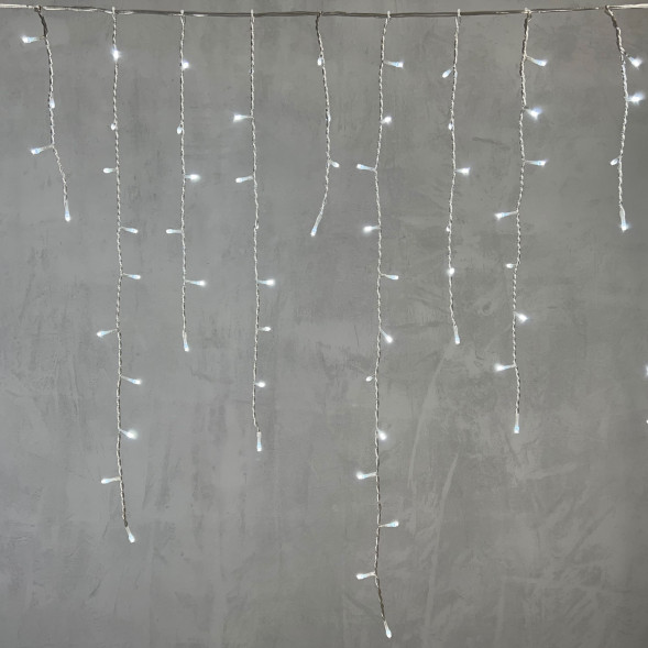Светодиодная гирлянда бахрома 5*0,9 м., 348 белых LED ламп, силиконовый прозрачный провод, Beauty Led (ECC348-10-2W) 