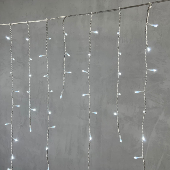 Светодиодная гирлянда бахрома 5*0,9 м., 348 белых LED ламп, силиконовый прозрачный провод, Beauty Led (ECC348-10-2W) 