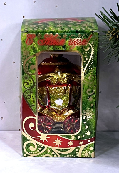 Елочное украшение Карета, стекло, 10.5 см., 1 шт., Витус (А225) 