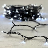 Светодиодная нить 100 холодных белых LED ламп с мерцанием, 10 м., 24В., черный провод ПВХ, LTC (PST100BLW-11-1W)