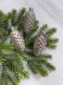 Набор стеклянных шишек Клад Белки 10*5 см., 12 шт., шампань, Christmas DeLuxe (89581) 