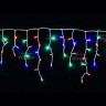 Светодиодная мерцающая бахрома 3*0.6 м., 220V, 100 разноцветных LED ламп, белый каучук, соединяемая, Winner Light (m.02.7W.100+) 