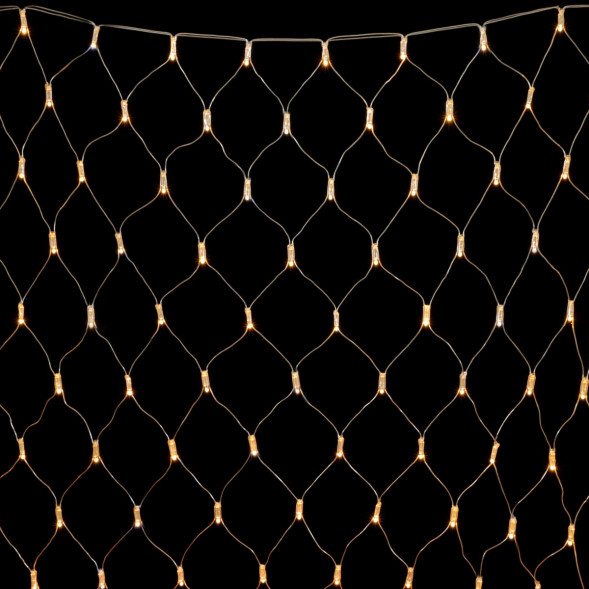 Светодиодная сетка с колпачком 2*3 м., 220В, 384 теплых белых LED, провод прозрачный ПВХ, IP65, LTC (NTL384CAP-10-2WW) 