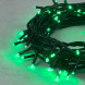 Светодиодная нить 100 зеленых LED ламп, 10 м., 24В, черный провод, LTC (PST100-11-1G) 