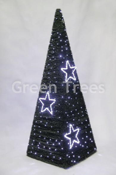 Хвойный конус зеленый 1,2 м. c LED лампами, квадратное сечение, ПВХ, Green Trees (GT1,2KONKVLED) 