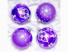 С1727/2 Набор стеклянных шаров Кудесник 4 шт., 75 мм.,фиолетовый,  Ёлочка