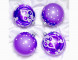 С1727/2 Набор стеклянных шаров Кудесник 4 шт., 75 мм.,фиолетовый,  Ёлочка оптом