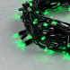 Светодиодная гирлянда Sealed мерцающая 10 м., 220V., 100 зеленых LED ламп, черный каучук, Beauty Led (LL100BL-1-2G) 