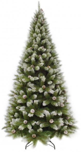 Сосна Женева заснеженная с шишками 215 см., ЛЕСКА, Triumph Tree (73121) 