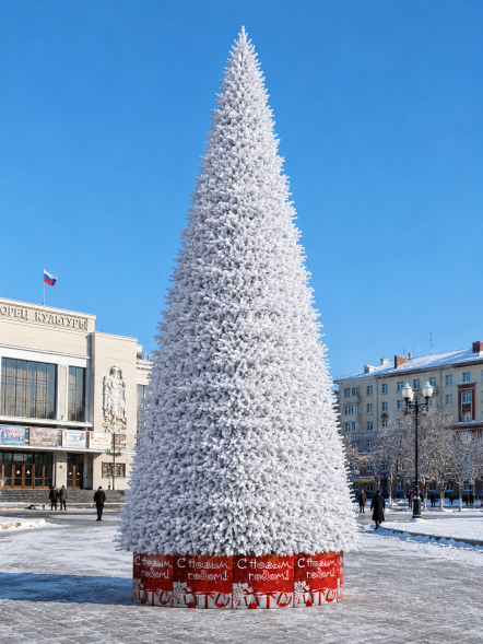 Уличная каркасная елка Уральская Люкс 4 м., ПВХ, белая, ЕлкиТорг (300400) оптом