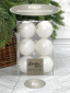 Набор пластиковых шаров Парис 80 мм., белый, 6 шт., Christmas DeLuxe (87060)