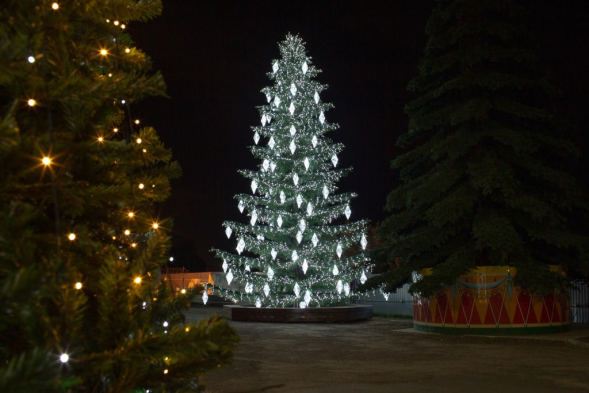 Уличная светодинамическая елка Лесная зеленая 18 м., ствольная, Литая, Green Trees (GT18LESPELED) 